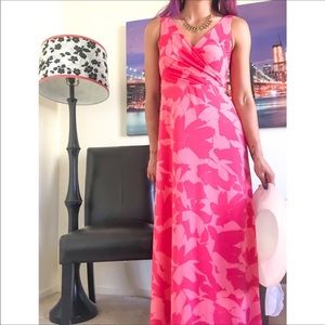Isaac Mizrahi Pink Palm Print Maxi Dress $ REDUCED